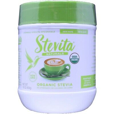 Stevita Organic Spoonable Stevia Powder All Natural Sweetener - 16 Oz Jar