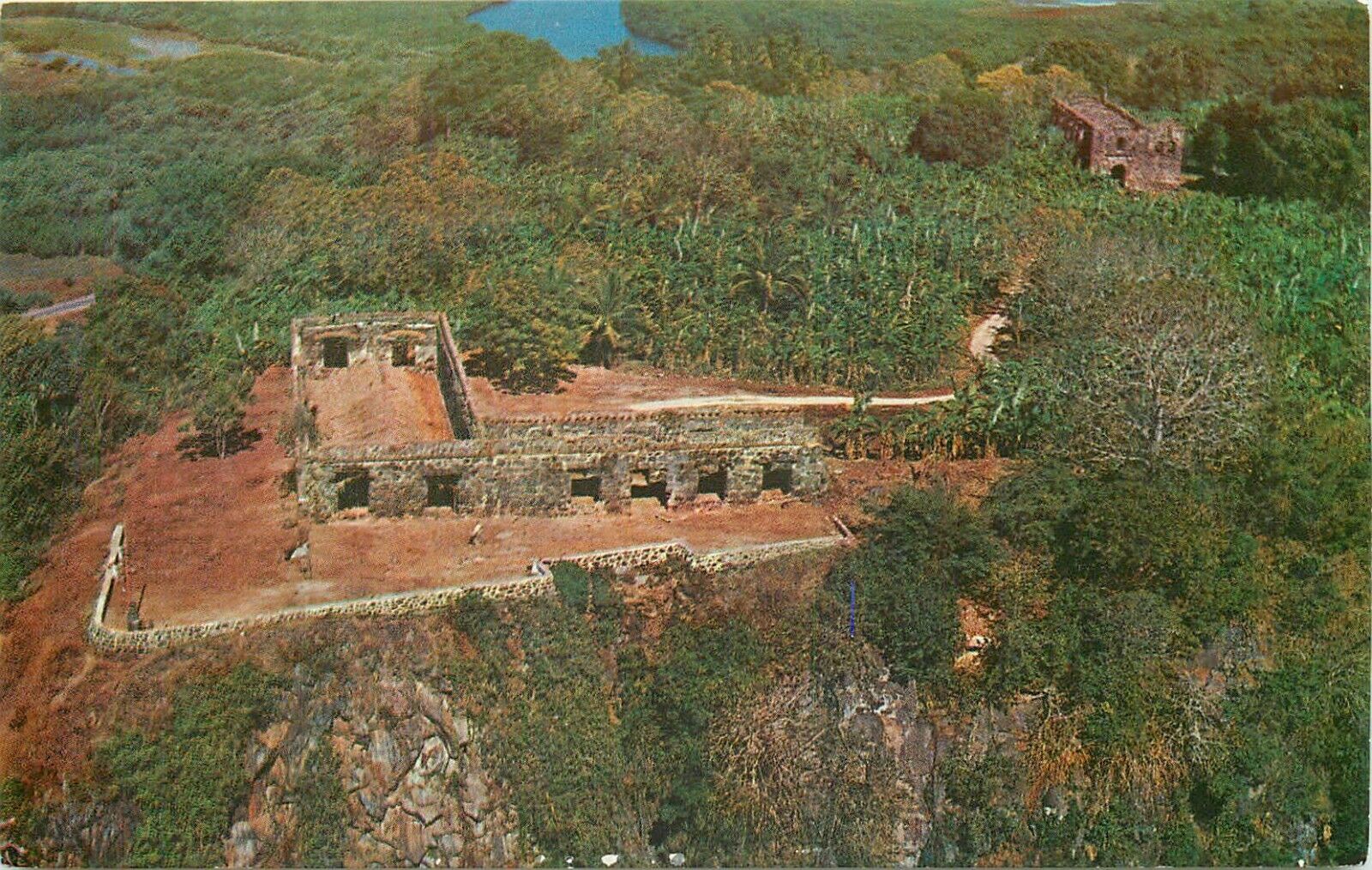 Chrome Mexico Postcard O397 Aerial Birds Eye View Old Spanish Fort San Blas