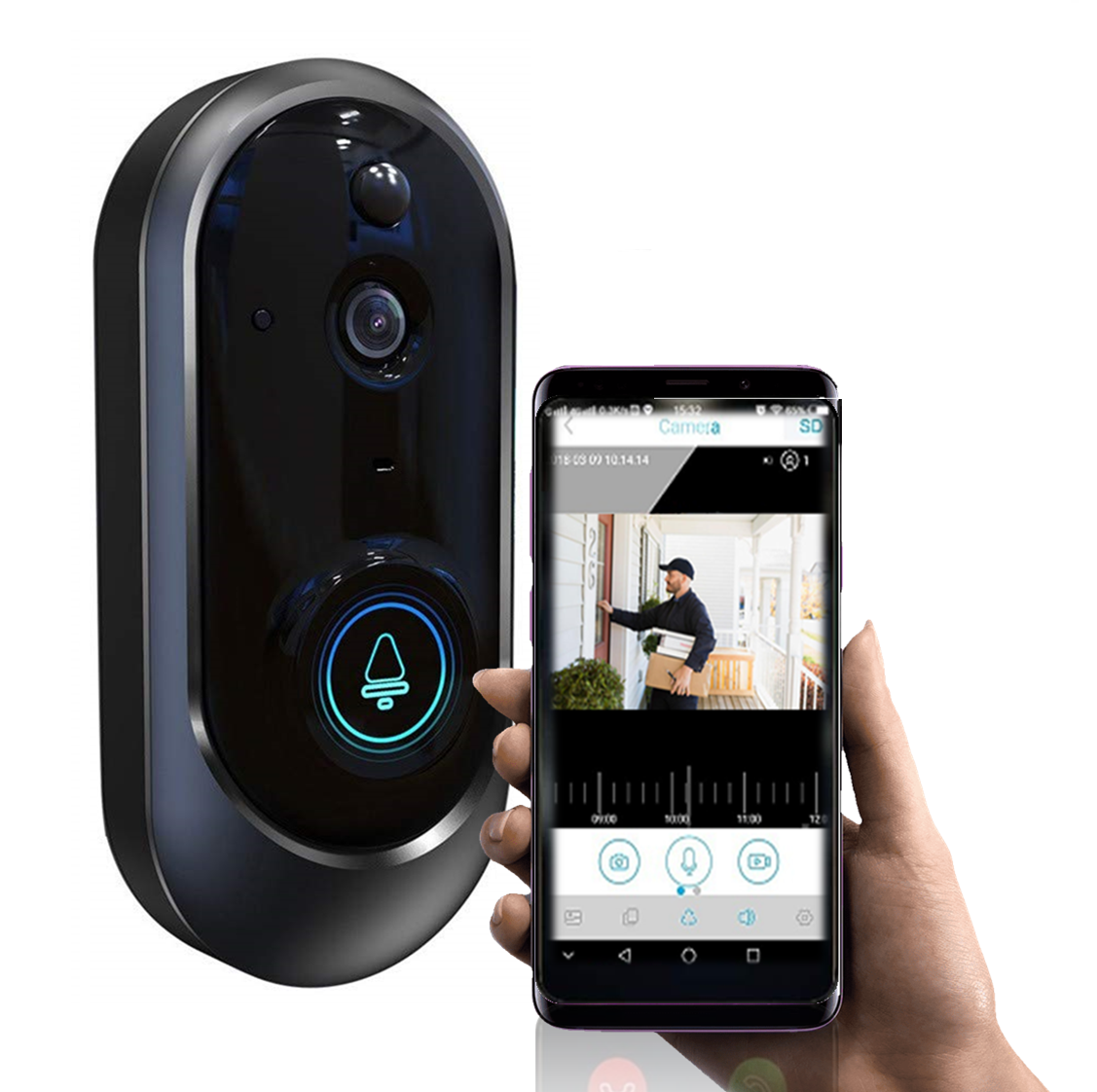 Wireless 1080p Smart Wifi Video Doorbell Camera Intercom Security Bell