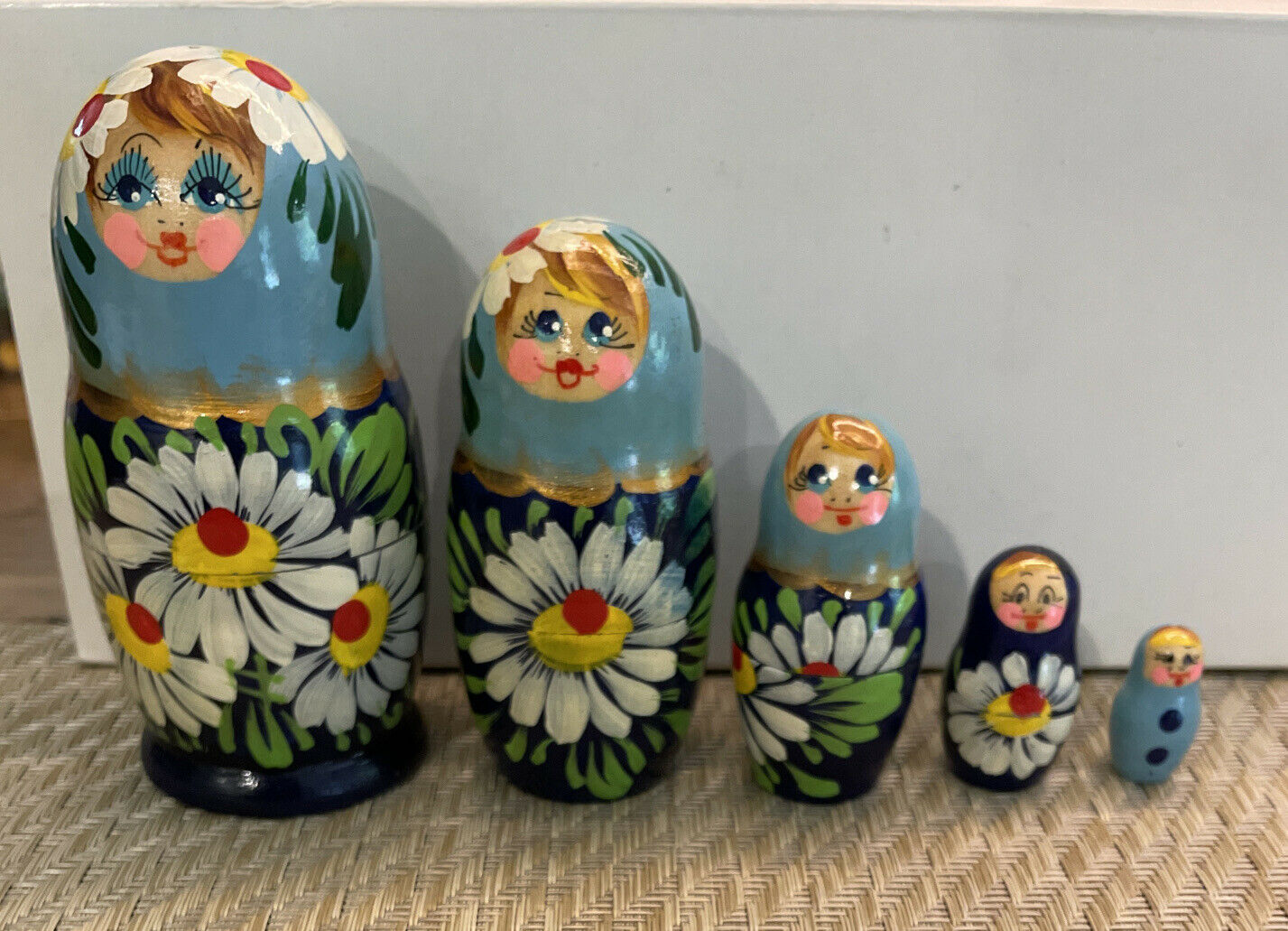 Matryoshka Set Of 5 Nesting Floral Painted Dolls