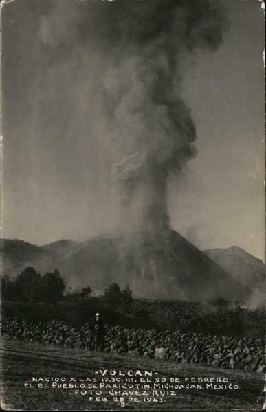 Mexico Rppc Chavez Ruiz Uruapan Volcan De Paricutin Real Photo Post Card Vintage