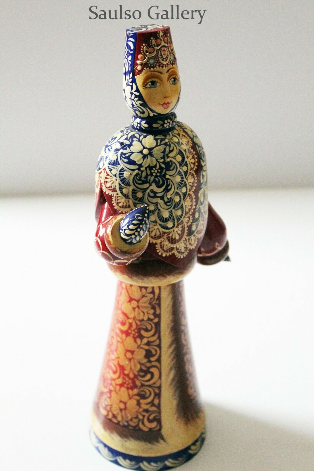 Antique Rare Russian Matryoshka Non Nesting Standing Doll From Prominent Estate