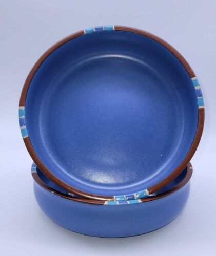 (2) Dansk Mesa Blue 7.25" Pasta Bowls Exc++