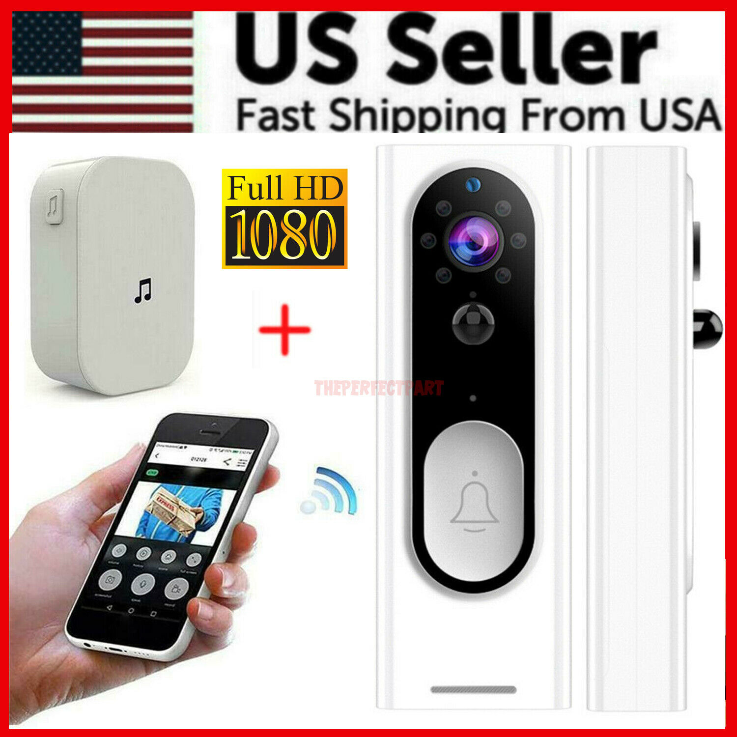 Two-way Door Bell Wifi Wireless Video 1080p Hd Doorbell Smart Security Camera