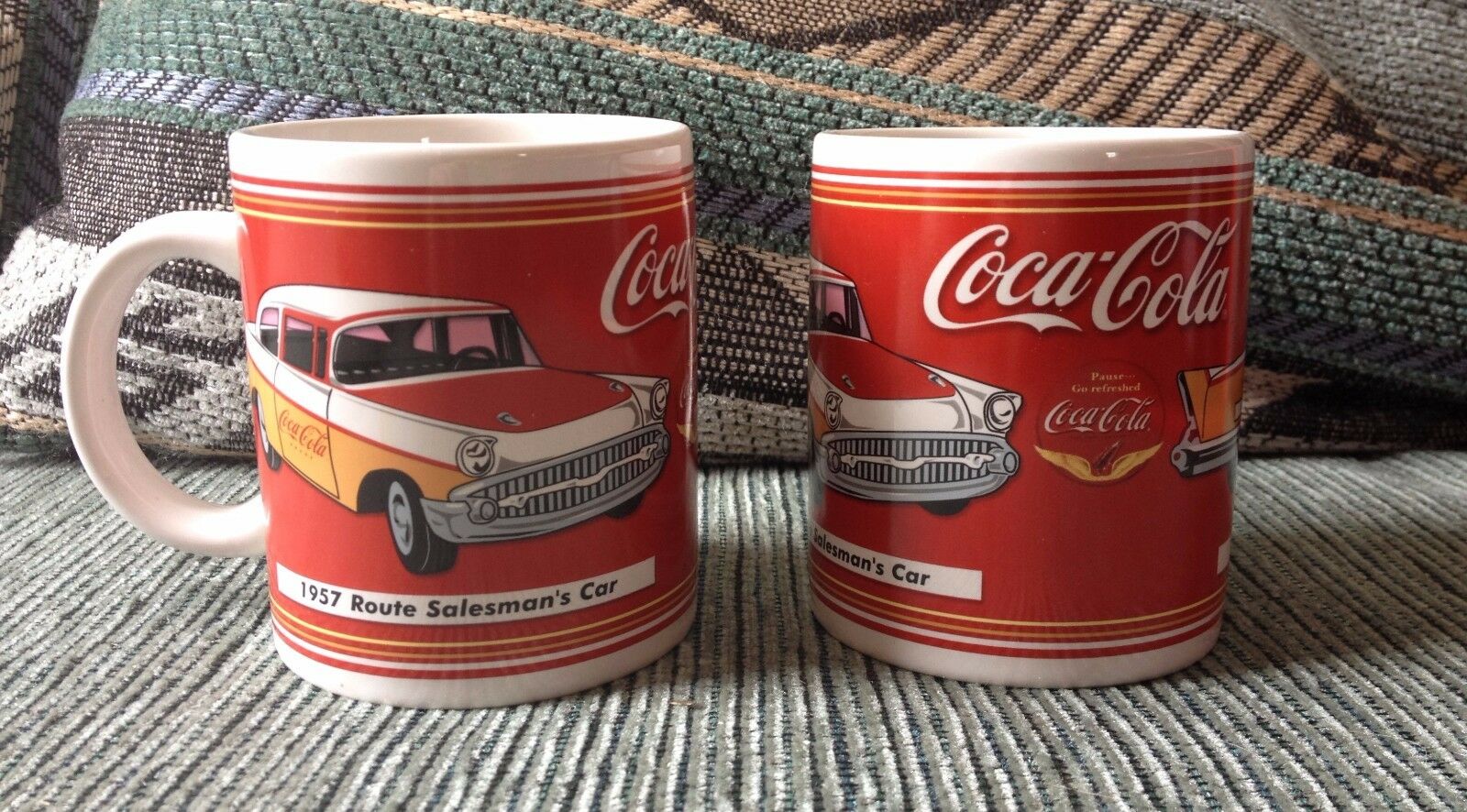 2002 Coca-cola / Coke 1957 Route Salesman's Car Mugs / Cups Set Of 2